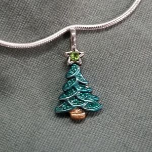 New 925 Sterling Chain Christmas Tree Necklace